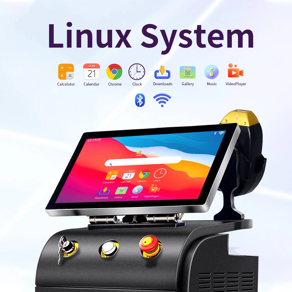 2025 Cloud Computing Dual or One Heads Ice Titanium CE TUV  600-2400W Diode Laser Hair Removal  Machine with Chain Foot Pedal