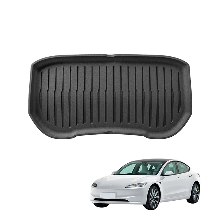 Tesla Model 3 aksesuarlari uchun avto oldingi bagaj mati TPE suvga chidamli rezina oldingi bagaj tashkilotchisi mati ichki aksesuar