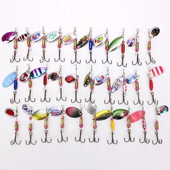 CHEERY Fishing Lures Kit Set Spinnerbait for Bass Trout Walleye Salmon Assorted Metal Hard Lures Inline Spinner Baits 10pcs Kit – Metal Jig – view 3