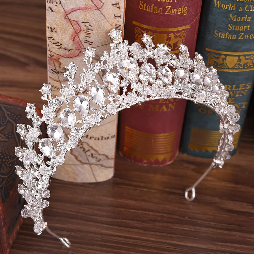 Birthday Tiara Girls Women Gold Rhinestone Pearl Tiara Crown  display picture 1