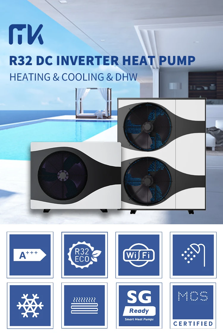 Monoblock 8kw12kw R32 Air To Water Heat Pump Erp Heat Pumps Aevi Inverter Heat Pump With 5531