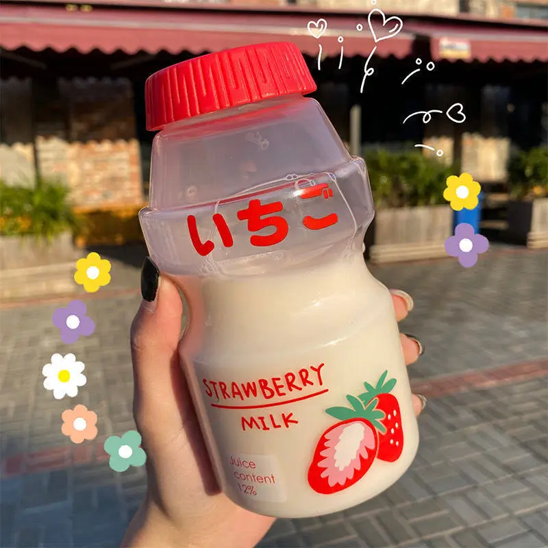 480ml Plastic Cute Yogurt Water Bottle Tour Drinking Bottle Fruit