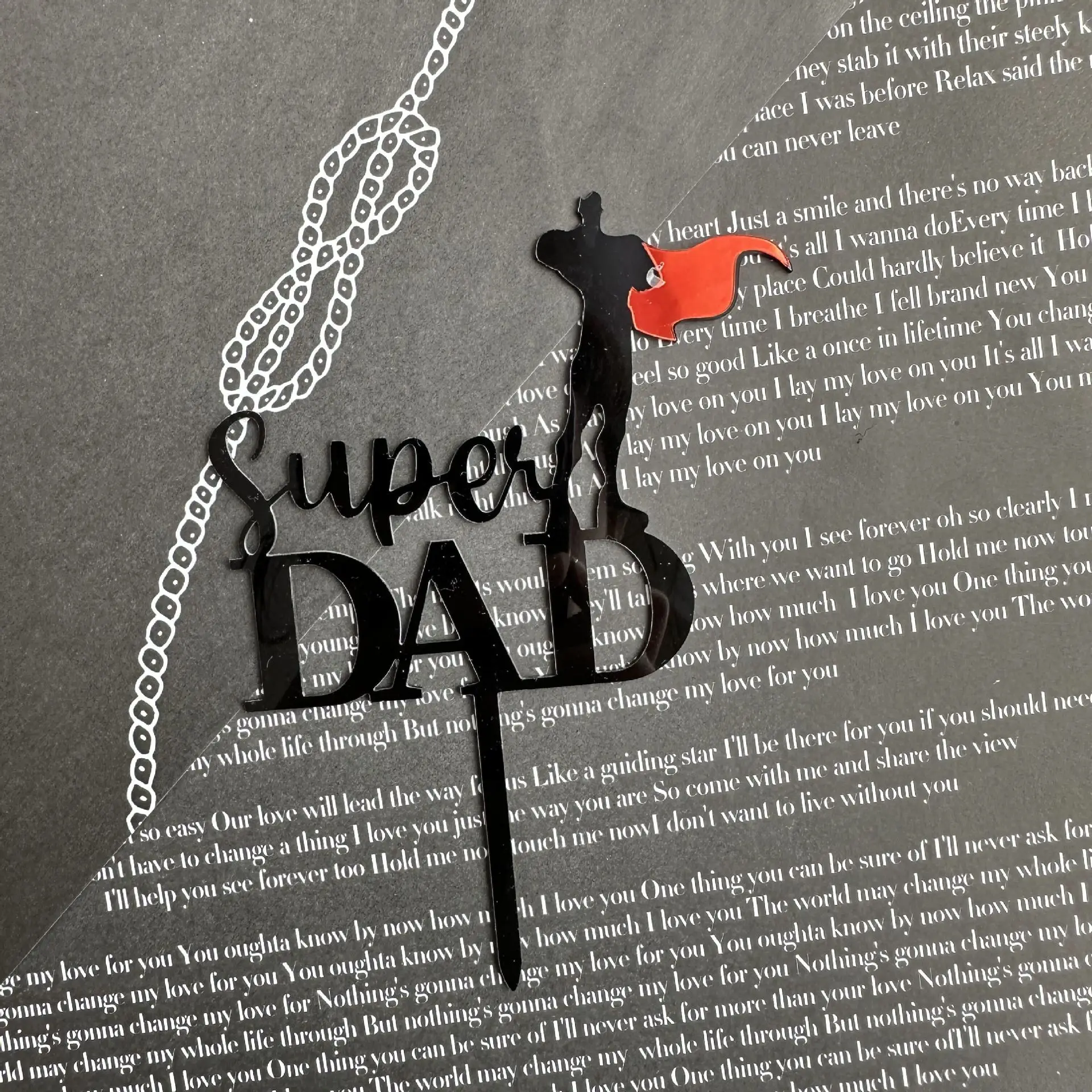 Migeaks 12-Piece 'Happy Father's Day' Acrylic Cake Topper Set - Best Dad Ever Decorations (Black) - View #7