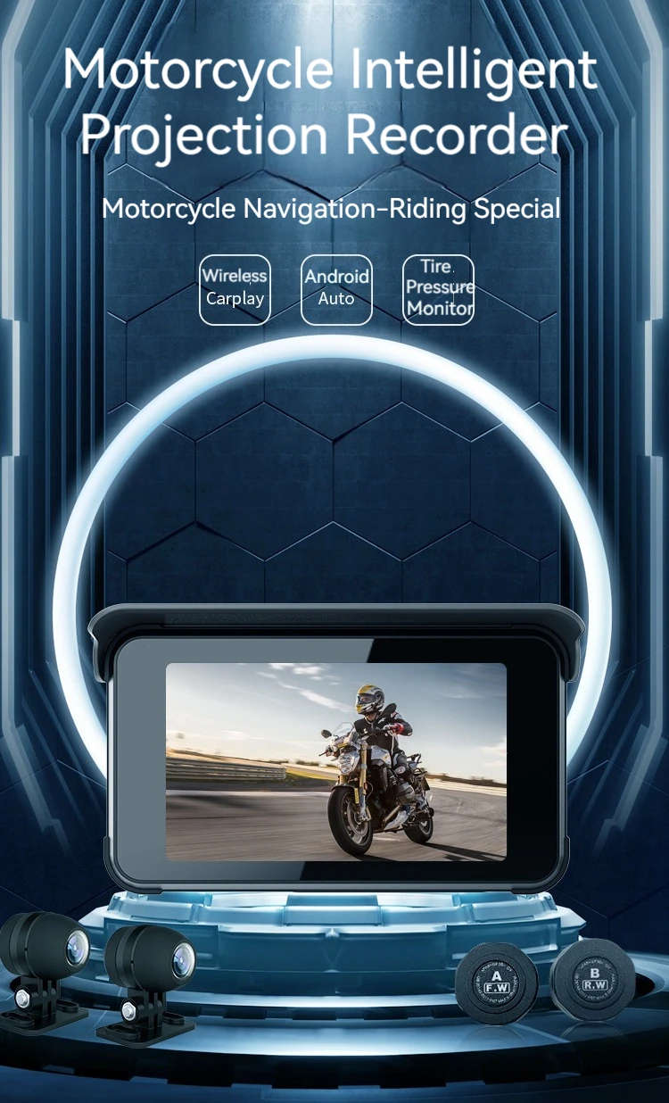 product tiypeor 5 inch motorcycle carplay gps navigation android auto ipx7 waterproof moto carplay moto dashboard display screen-2