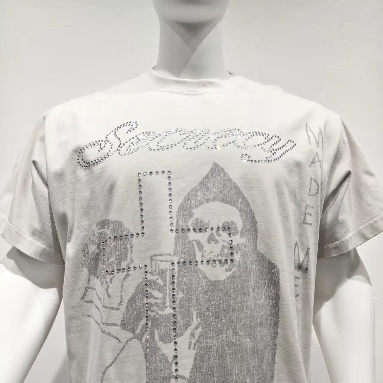 Custom High Quality Screen Print Oversized T-shirt Manufacturers Cotton Black Cropped Boxy Pearl Nail Graphic t Shirt for Men gallery 2