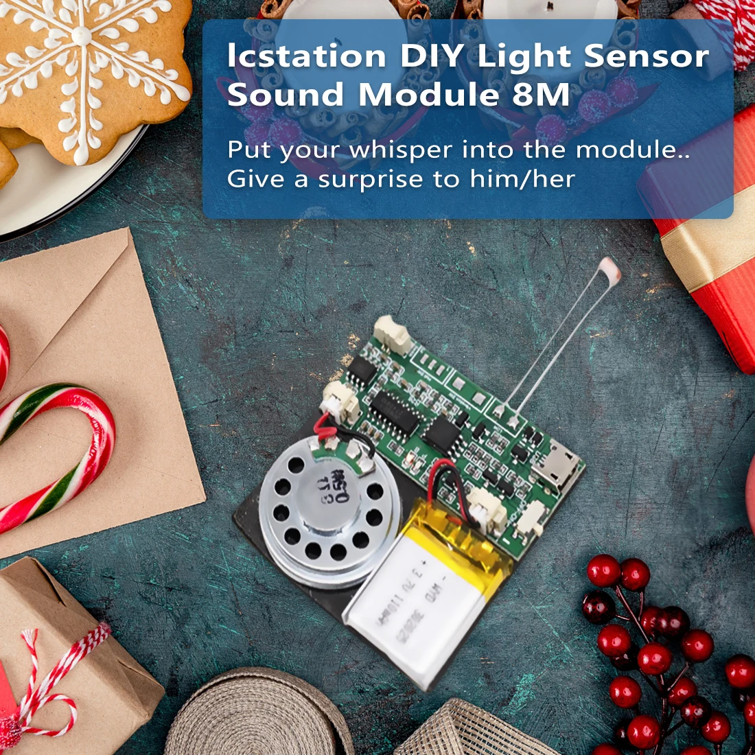 Factory directly Light Sensor Activated recording Music chip PCB Music Module USB Programmable Sound Module for Greeting Cards