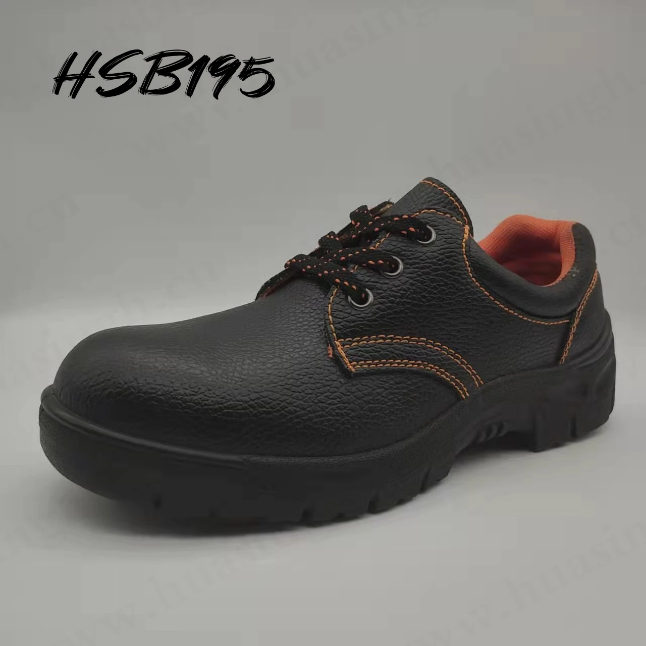 Rwh,steel Toe Insert Embossed Leather Factory Safety Shoes Anti-puncture Acid-proof PU/PU Injection Outsole Work Boots HSB195