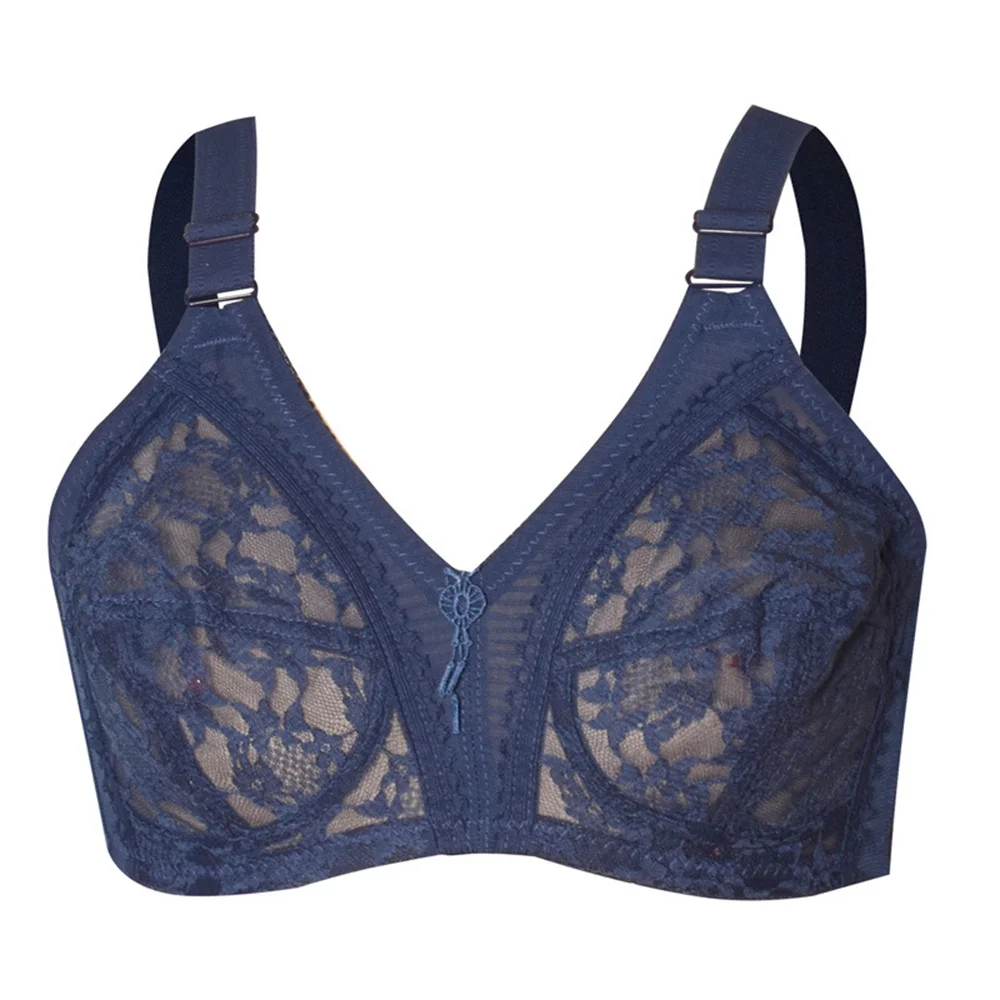 Lace Covered Large Size Bra for Fat Mature Women