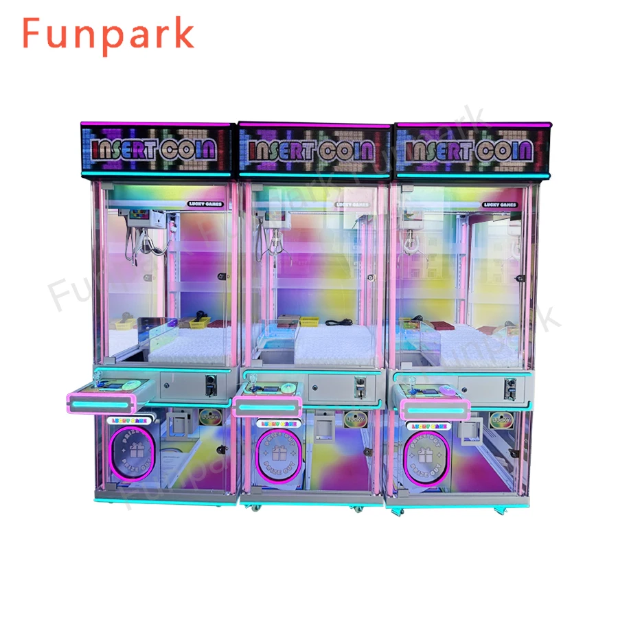 Funpar Commercial LED Claw Crane Toy 1-Year Warranty Coin Operated Doll Machine Game with Prize Vending details