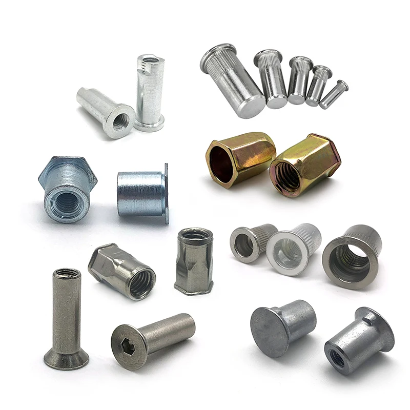 Pull Cap Small Flat Countersunk Head rivnut Petal Column Pattern rivet nut Knurled M4 M5 M6 M8 M12 1/4-20 Steel Hex Rivet Nut