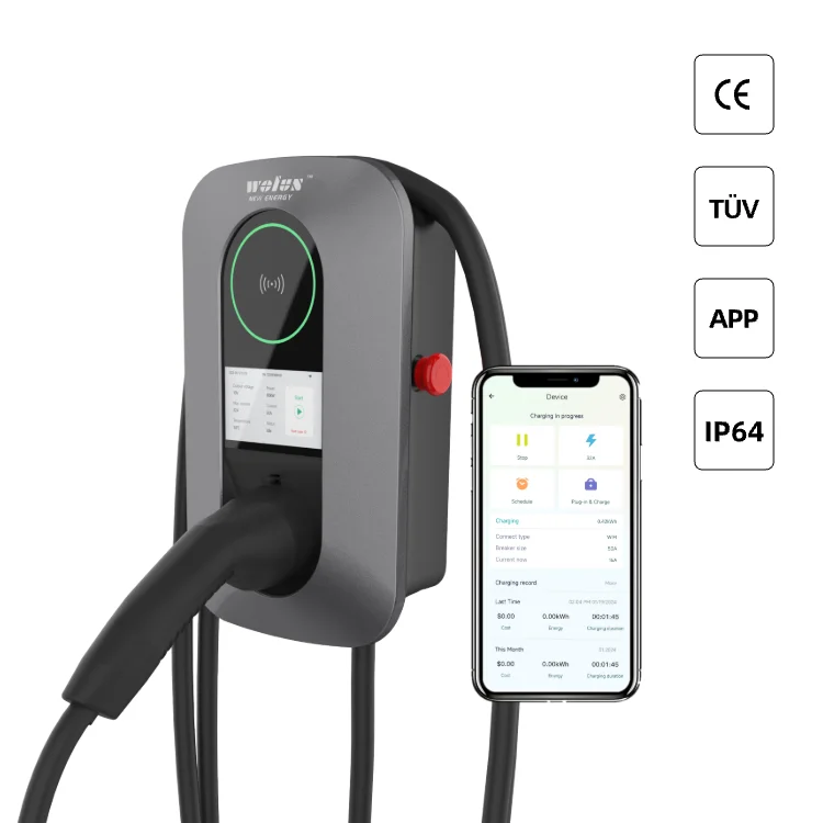 product commercial wallbox and columniation 7kw to  ev charger  32a type 2  ac charger for electric vehicles-56