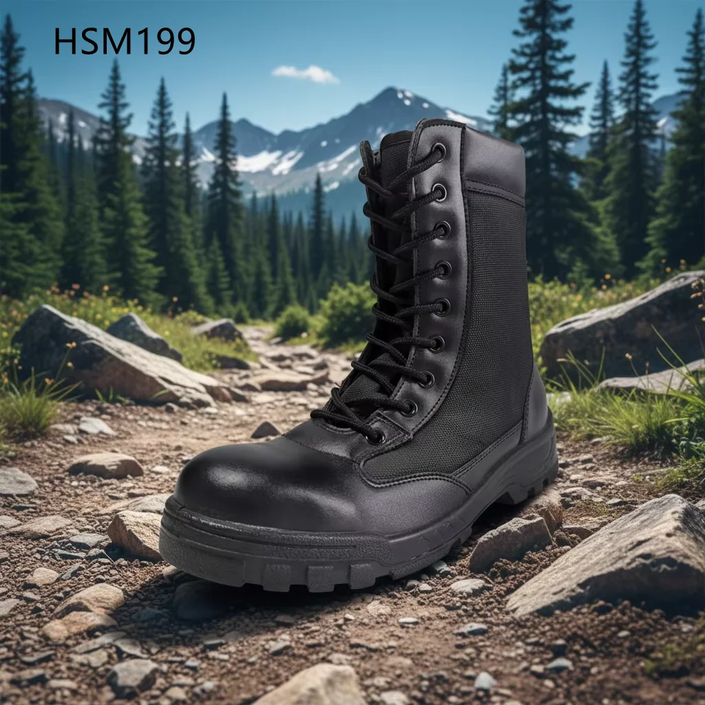 ZYF, Bottes de combat robustes en tissu nylon rip-stop pour terrains accidentés, avec fermeture éclair latérale, conçues pour les relevés géologiques et les entraînements intensifs, bottes tactiques HSM199
