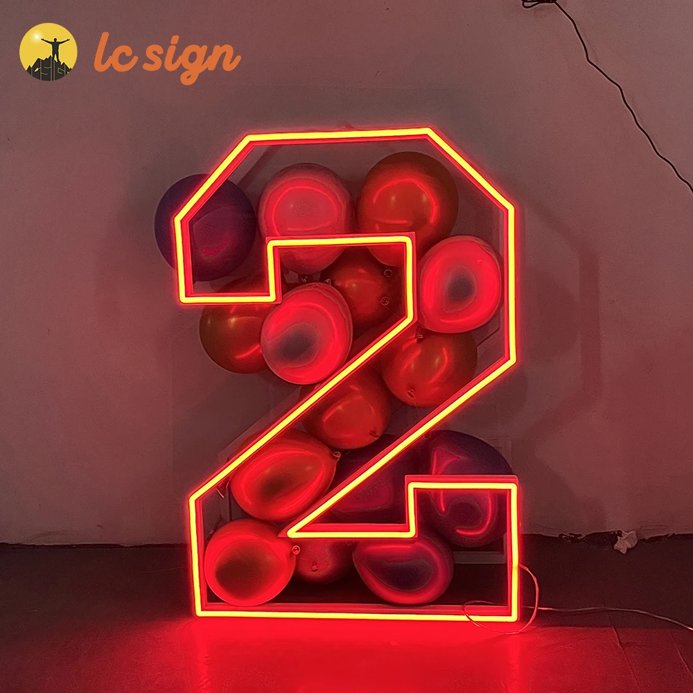 Light up Neon Number,marquee Neon Sign Number,3ft 4ft RGB Neon Marquee Light up Frame Numbers for Birthday Wedding Party Decor