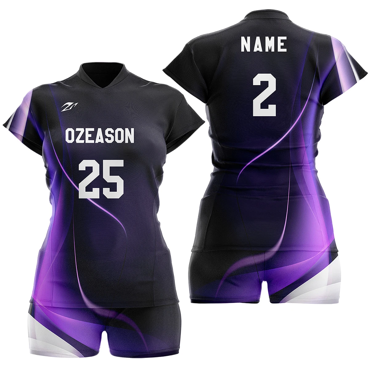 Custom Design Fashion Purple Volleyball Jerseys High Quality Sublimated  Volleyball Uniform for Girls