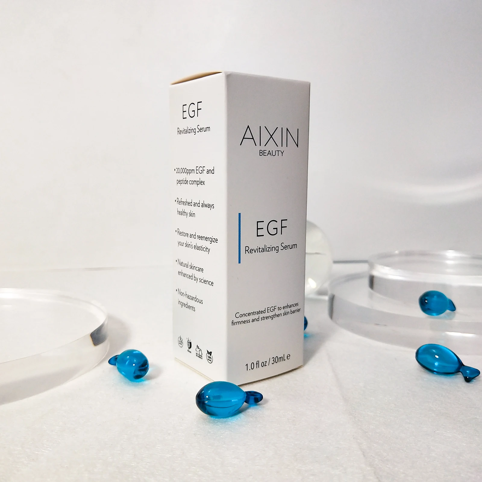 AiXin Beauty 30ml Organic Private Label EGF Face Repair Serum Facial Revitalizing Essence Advanced Night Repair Serum