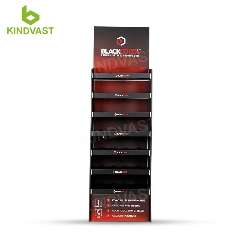 Custom Design 5 Tier Cardboard Floor Display High Quality Cardboard Display Shelves