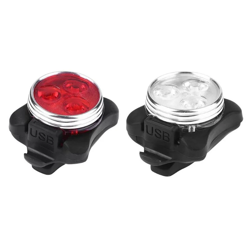 usb rechargeable IP65 waterproof one set front tail bicycle light