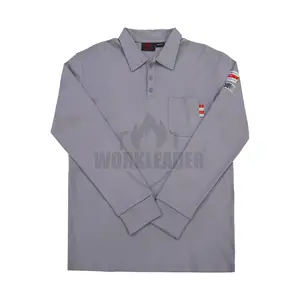 Wholesale Fireproof Polo Shirt NFPA 2112 Oil Gas Electrical Long Sleeve Work Safety Clothing