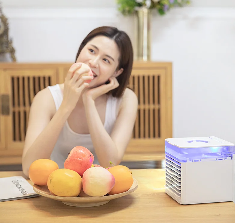 Portable Air Cooler And Purifier With 7 Colors Night Light Usb_voghion.com