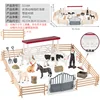 Ensemble de scène d'enclos d'animaux de ferme coloré HSN3219A
