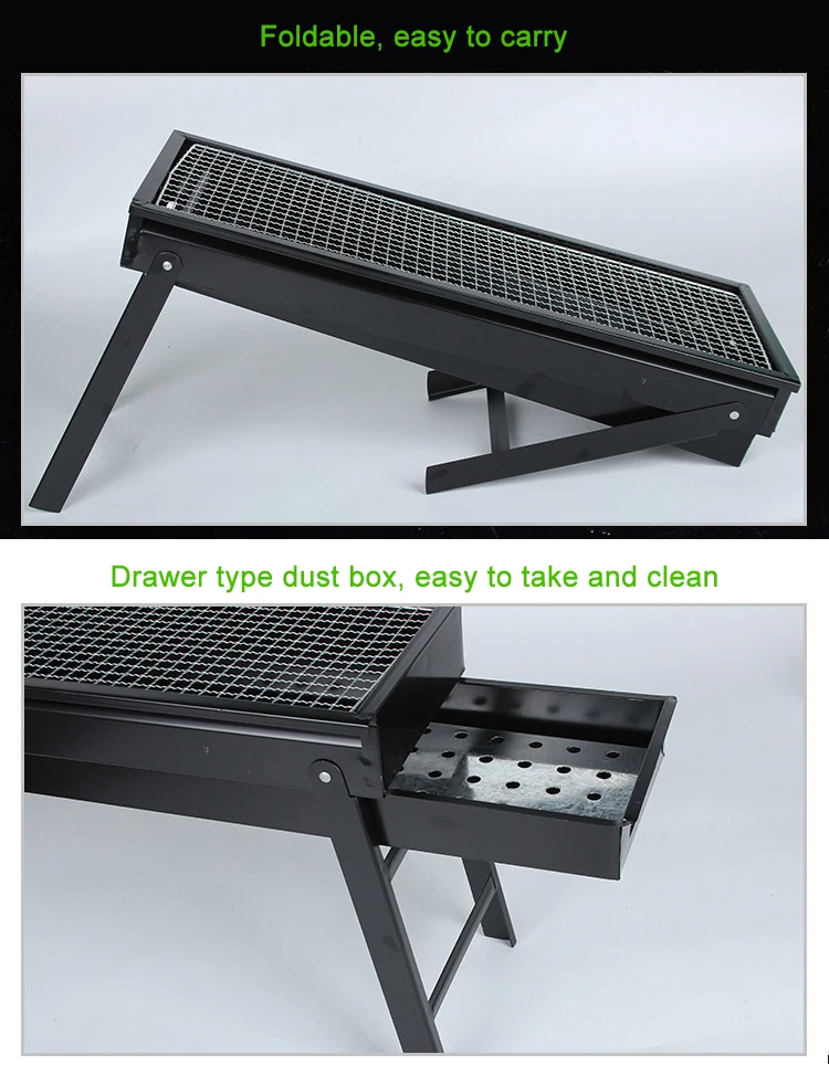Conveniente para llevar Parrilla de barbacoa plegable Tipo de cajón de Conveniente para llevar Parrilla de barbacoa plegable Tipo de cajón de