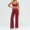 7028 Soutien-gorge, 7028-2 Pantalon à jambes larges - Rouge cerise