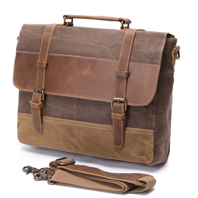 best waxed canvas messenger bolsa