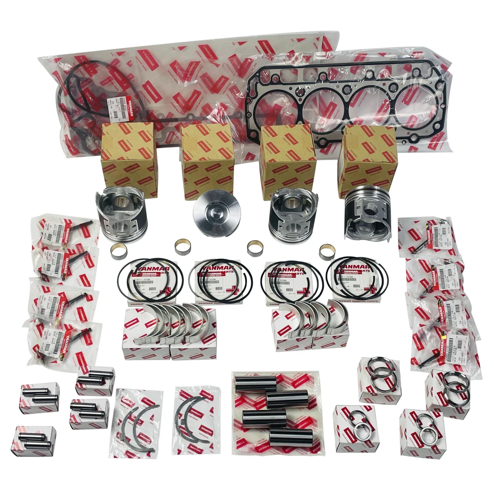 4TNV94 Engine Rebuild Kit With Cylinder Piston Ring Gasket Bearing Valves Set for Yanmar Diesel Engine