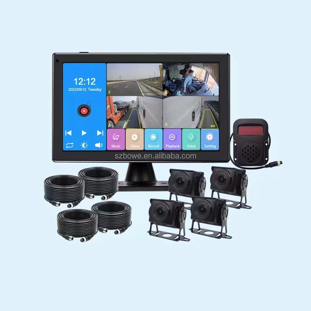 10.1'' Touch Backup Camera System for Trucks Buses BSD Split Screen Night Vision Waterproof Reverse Camera 1 Year Warranty IP69K