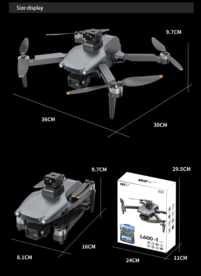LYZRC L600-1 Pro Max Brushless Drones 3km Professional Long Distance With Obstacle Avoidance Quadcopter 4K HD Camera