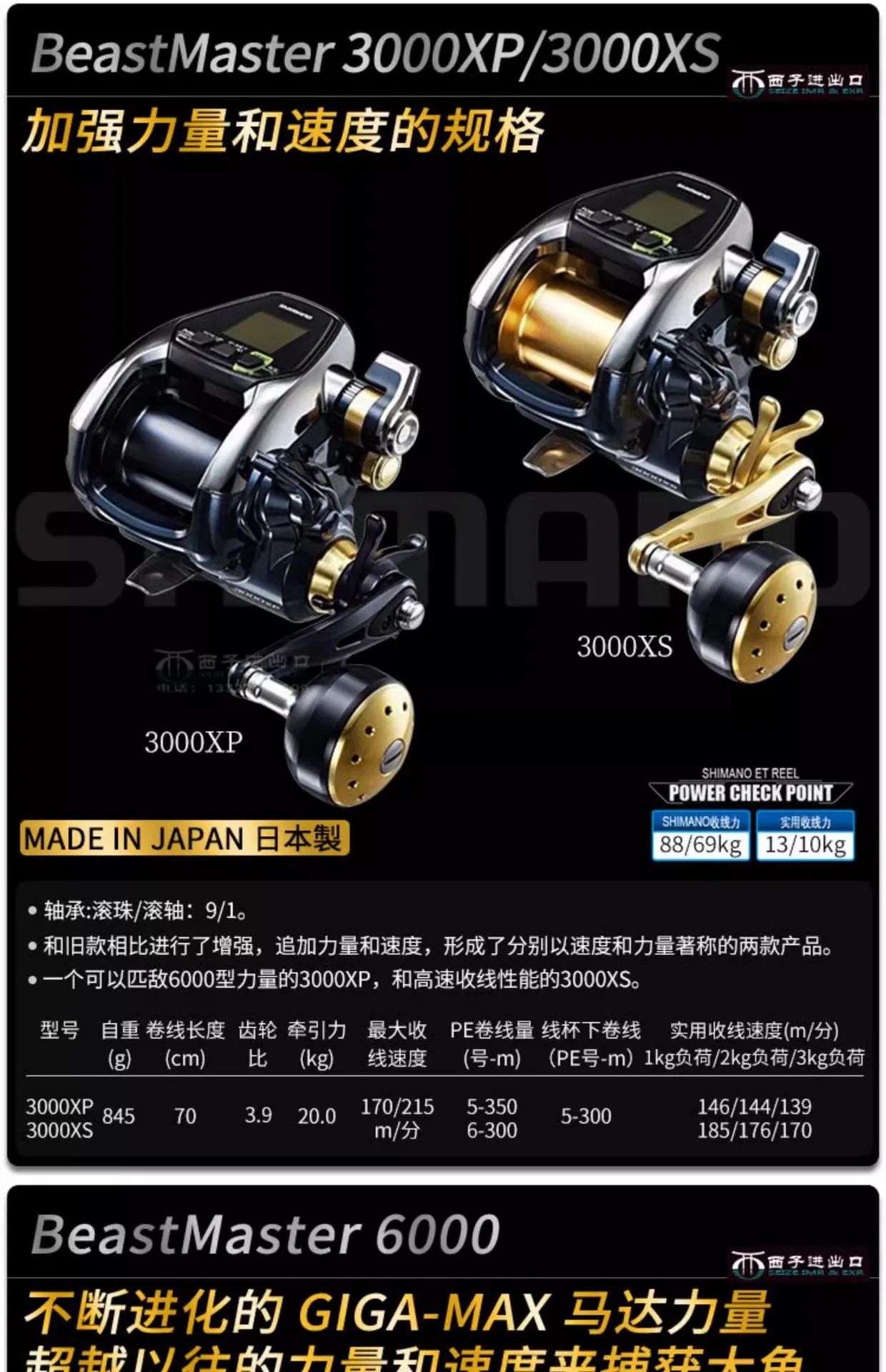 Hotsale Beast Master Md3000 6000 Shimano Electric Count Baitcasting