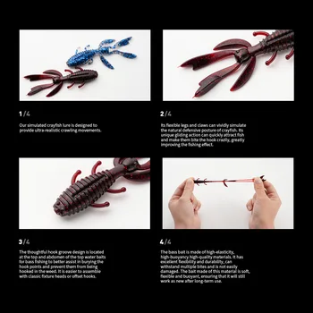 Cheery TPR Floating Water Shrimp BAIT 10pcs1.7g/6cm 2.5g/7.2cm Lure Artificial Soft Bait Bionic Ned Inverted Bass – Soft Lure – view 5