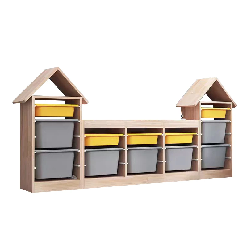 Верхний детский деревянный шкаф для хранения с 4 полками дома и отеля гостиной кухонный органайзер игрушек из детского сада
