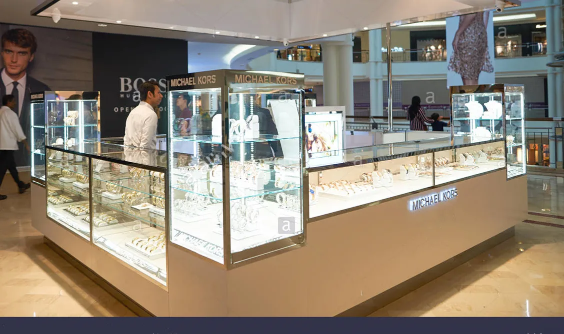 Display Open Jewelry Stores Modern Mall Kiosk Design For Jewelry