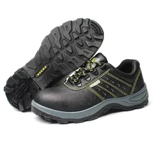 JIANKUN Winter Summer Industrial Work Safety Shoes Men Waterproof Embossed Leather Shoes with Anti-Puncture Anti-Smash Iron Toe
