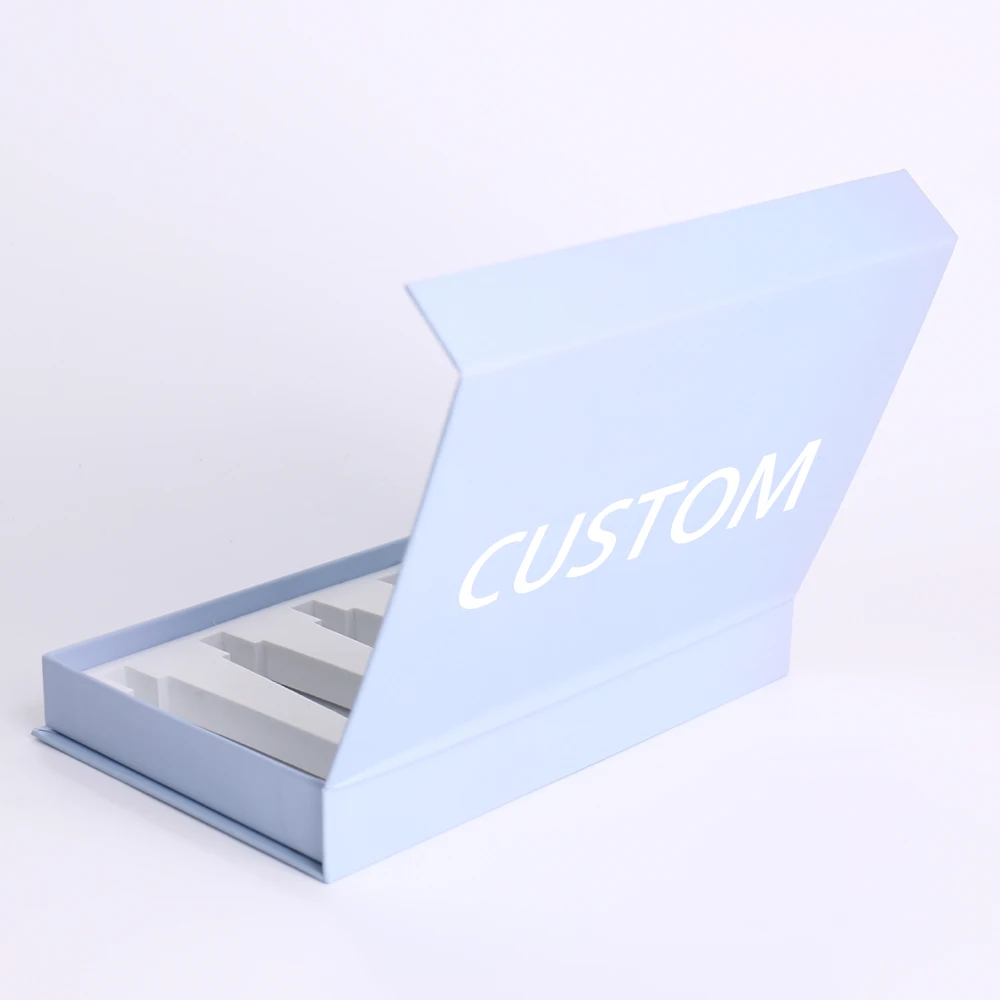 Экологичная магнитная подарочная коробка для ухода за кожей из переработанного картона с вставкой из пенополиэтилена, индивидуальная упаковка косметики, роскошная жесткая OEM-коробка, косметическая коробка