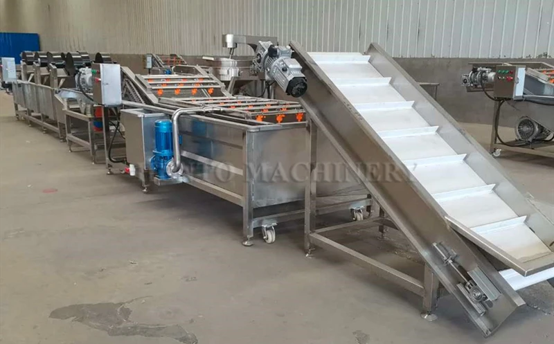 Fruit and Vegetable Washing Drying Line / Fruit Vegetables Cutting Equipment / Freeze Dried Fruit Slices Machine