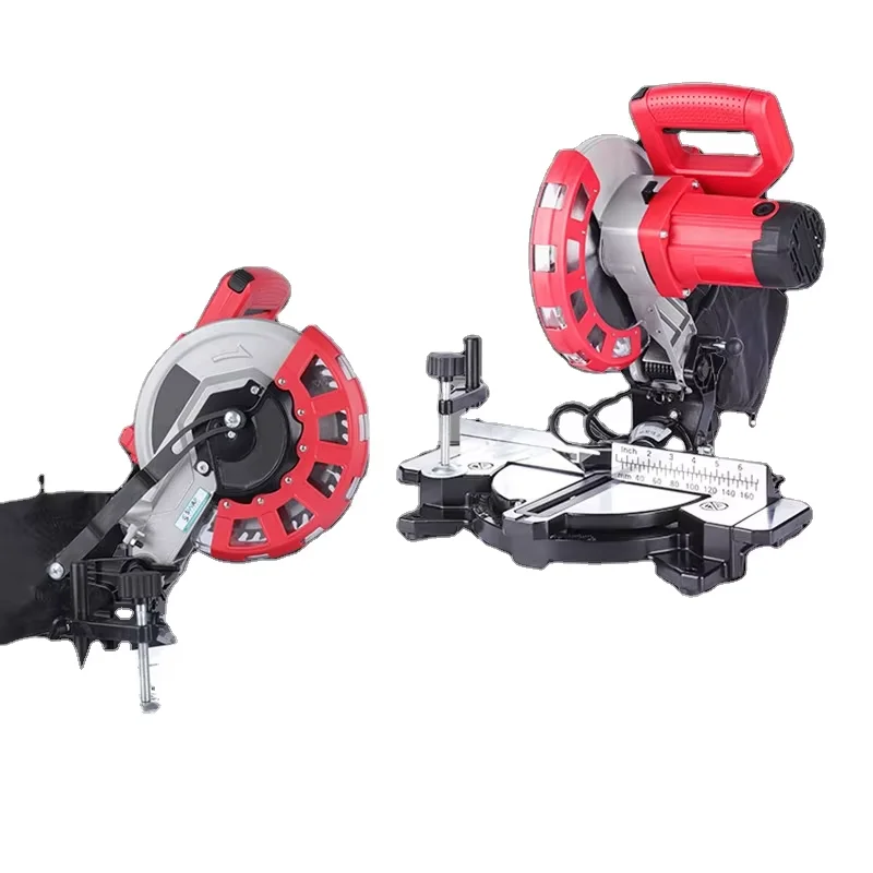 TEBAK 210mm Electric Miter Saw Aluminum Cutting Portable Metal Cutting Manual 45 Degree Angle Cutting Saw for Woodworking