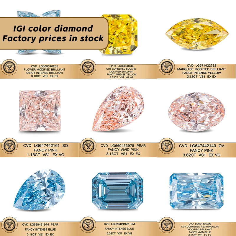 Diamant CVD Cultivé En Labo - Forme Princesse - Couleur F - Clarté IF - 1,50 à 5,0 Mm - Certifié AGL
