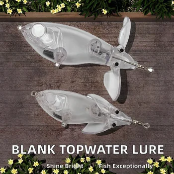 Unpainted Blank Floating Topwater Popper 15g ABS Saltwater Fishing Lure Without Hooks DIY Rotated Tail Bait for Bass & Carp – Popper – view 3