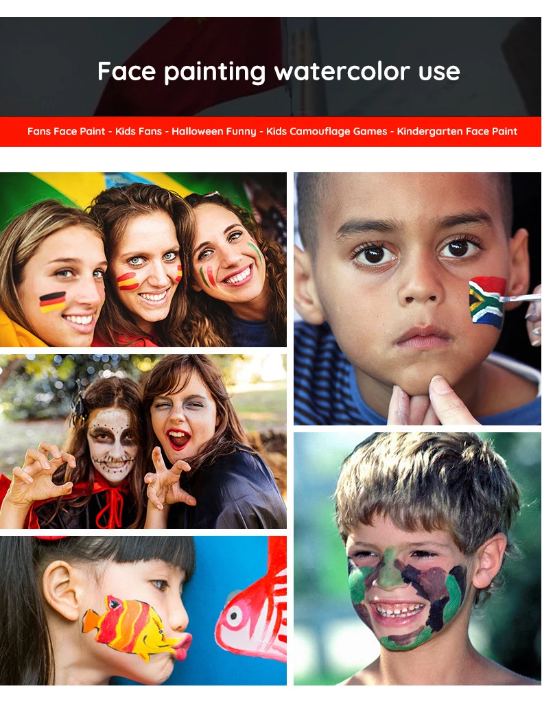 Professional Halloween Hypo Allergenic 12 colors Party Face Body Painting Body Paint