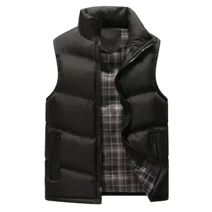 Men's Plus-sized Simple Solid Color Vest Young Students Winter Waterproof Stand Collar Slim-fit Casual Sleeveless Jacket