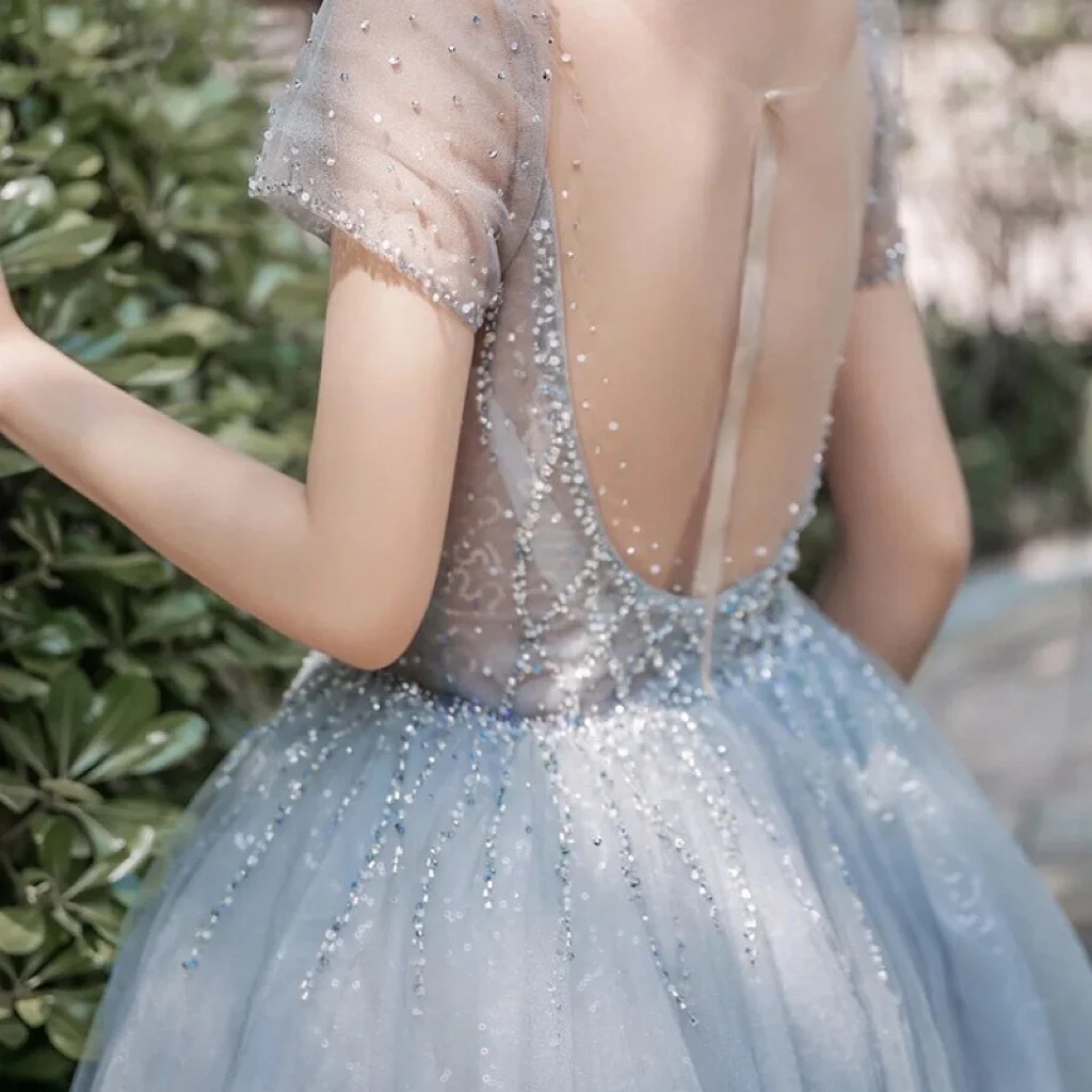 Коктейльные платья трапециевидного силуэта, коктейльные платья на молнии с блестками и круглым вырезом, очаровательные вечерние платья для свадьбы, новинка, 2022