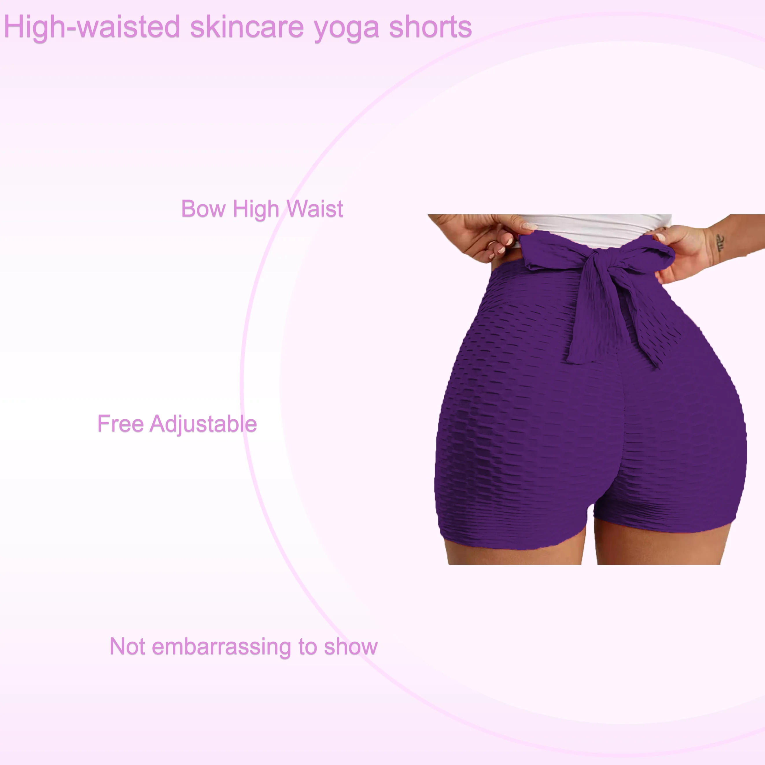 Wholesale High Quality Women Yoga Shorts High-waisted Bow Tie Stretchy ...