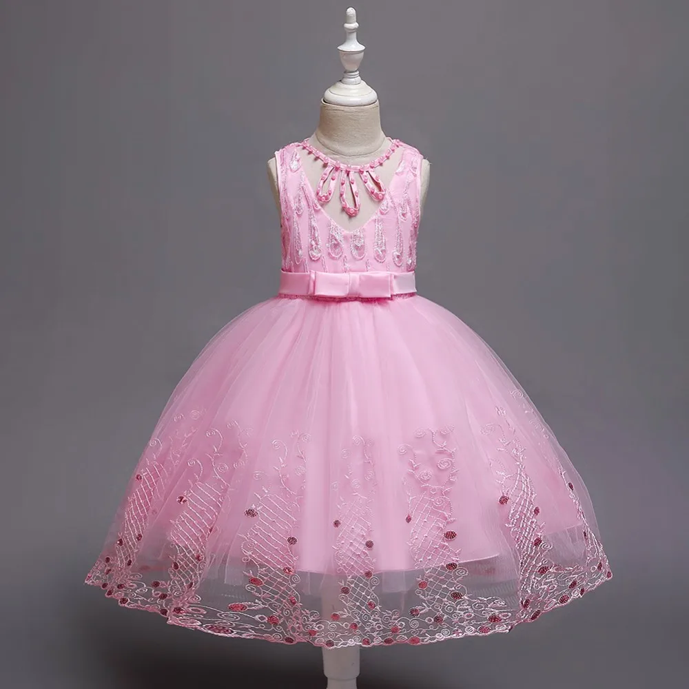 западная модель девушки Грейс платье 5 - летний шампанское детский костюм свидетельницы цветы рисунок детская одежда