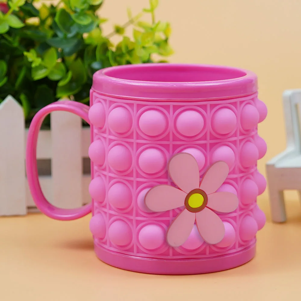 2023 новый милый кот детская чашка для напитков силиконовая пуш-пузырь Поппер поп-кружка бутылки воды с держателем ручки