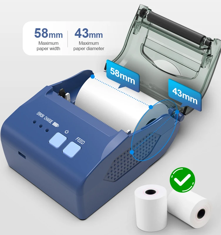 Mobile Receipt Bill Ticket Printer Queue Barcode Mini USB 58mm Thermal Receipt Printer for Supermarket Hospital Vending Machine