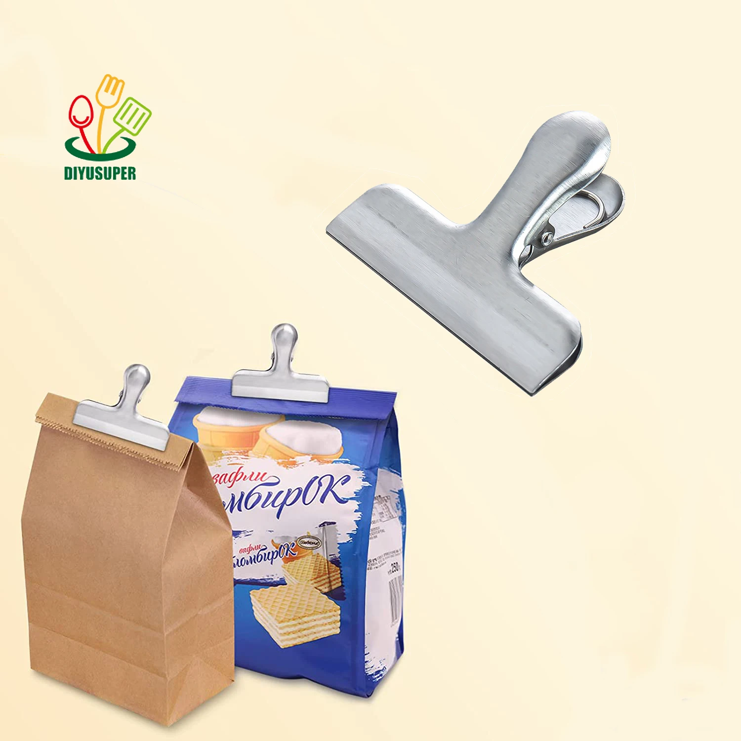 Stainless Steel Big Large Novelty Bag Clips For Food Metal Sealing