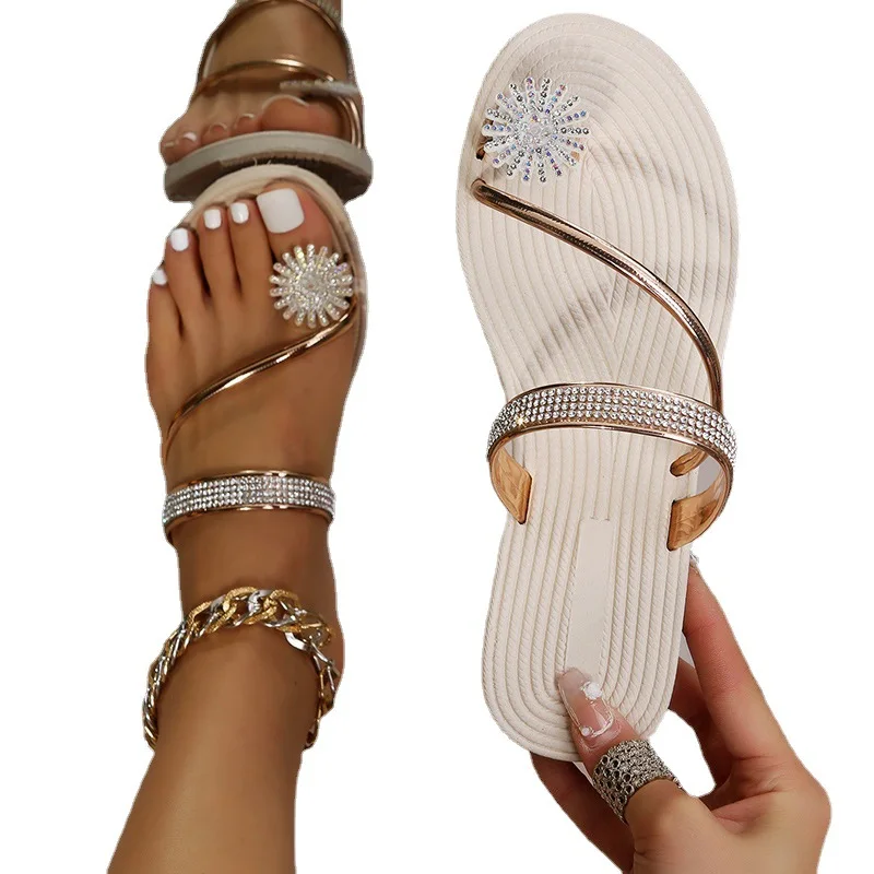 Buy Gold Flat Sandals for Women by SANHOSE Online | Ajio.com