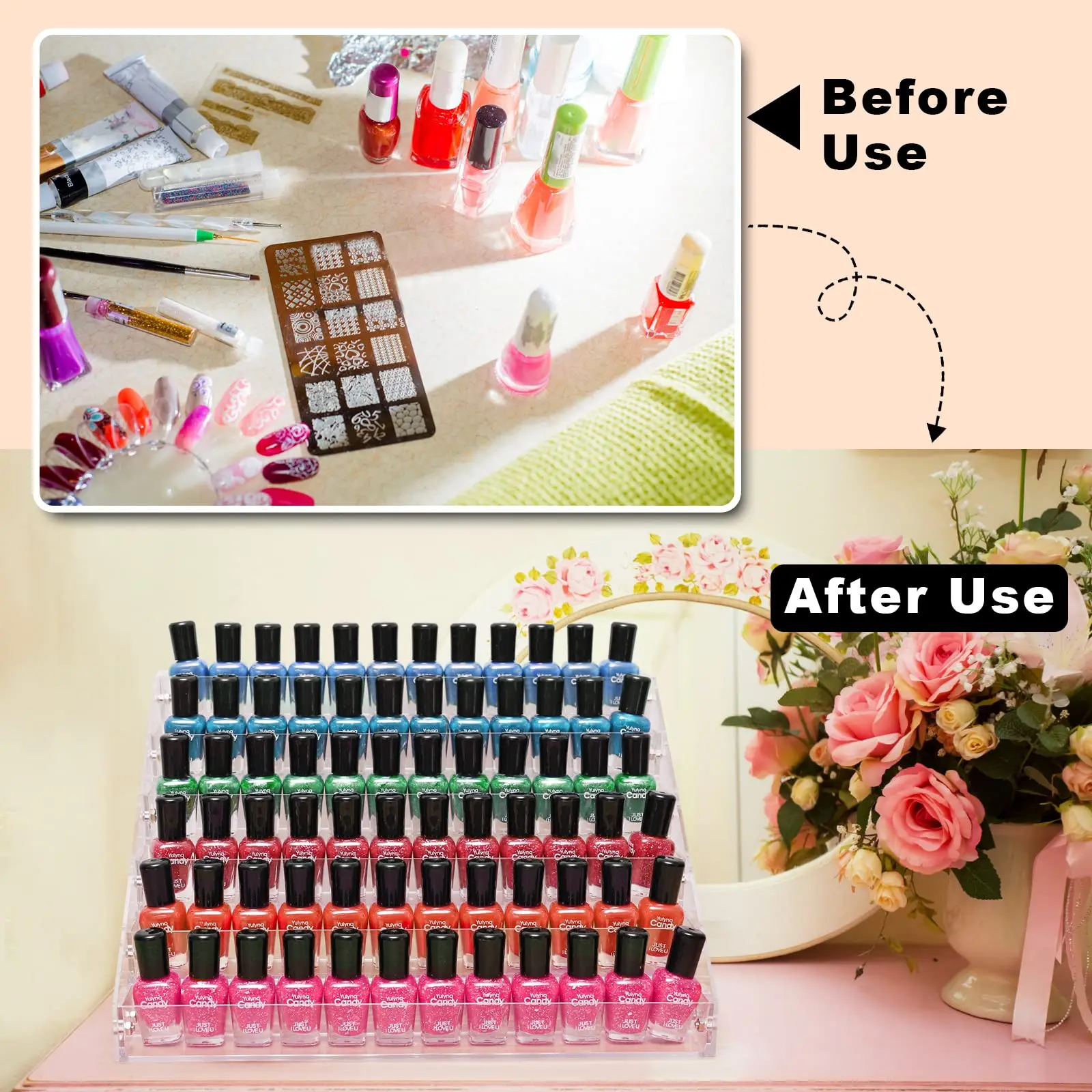 product acrylic nail polish organizer rack 6 tier holder stand paint rack gel nail polish shelf display sunglass organizer-5